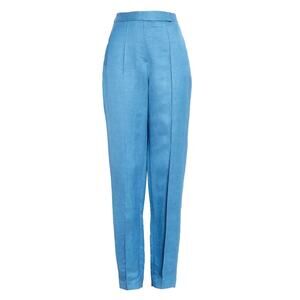 Partow Shelton Linen Blend Pants Blue Trousers